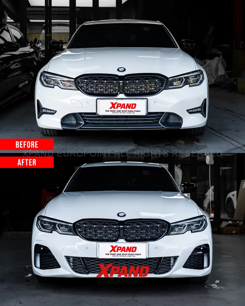 Perbandingan sebelum dan sesudah BMW G20 dengan pemasangan full body kit M Performance di XPAND Europoint
